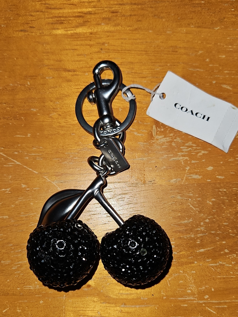 Coach Black Crystal Double Cherry Key Charm - Picture 2 of 2